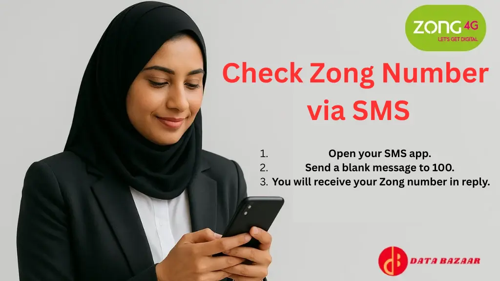 How to Check Zong Number Easily in Pakistan 2 Check Zong Number via SMS image